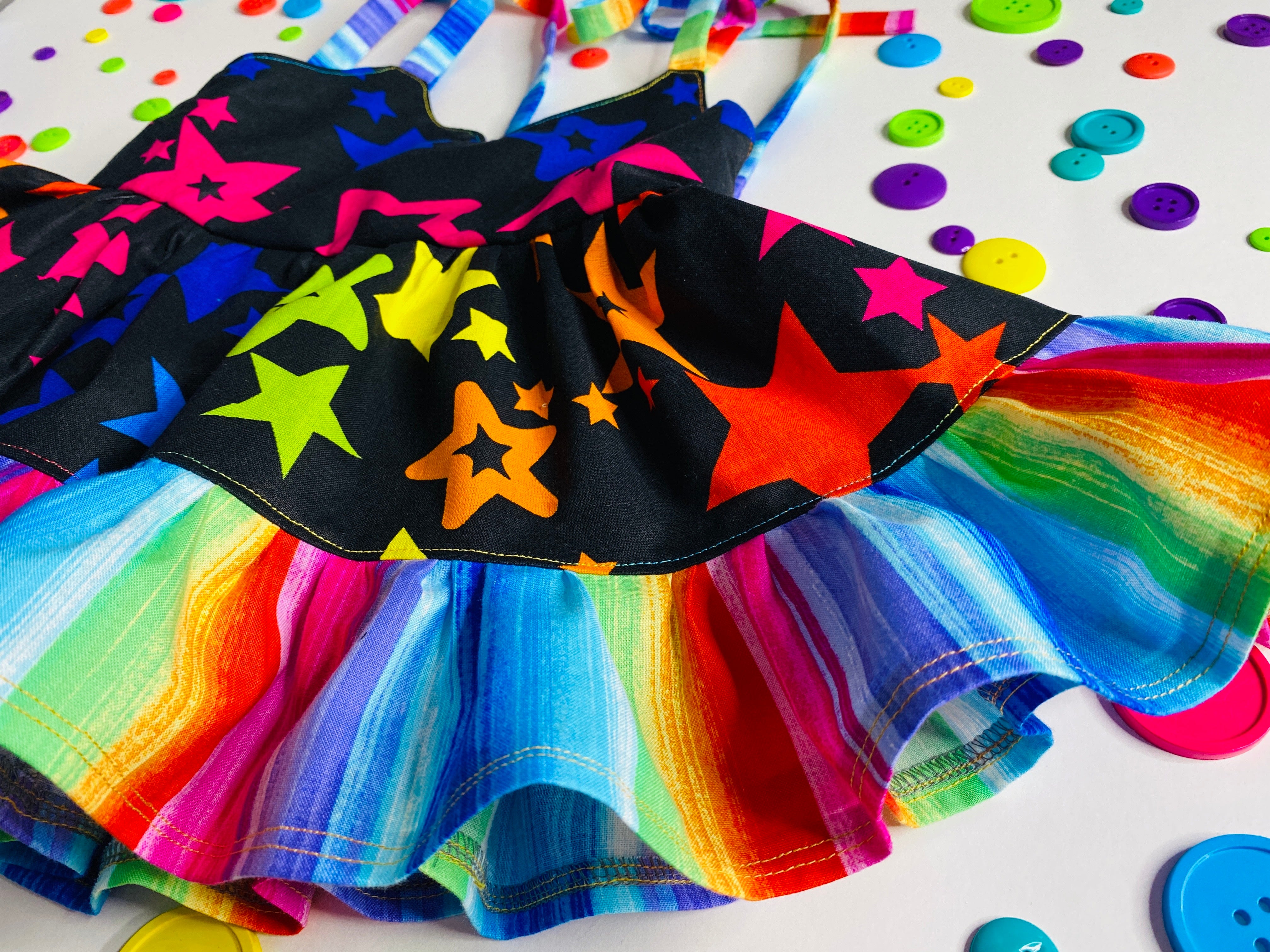 Twirling Rainbow Stars Dress